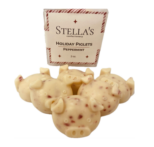 Holiday Piglets - White Chocolate & Peppermint Bits (2oz)