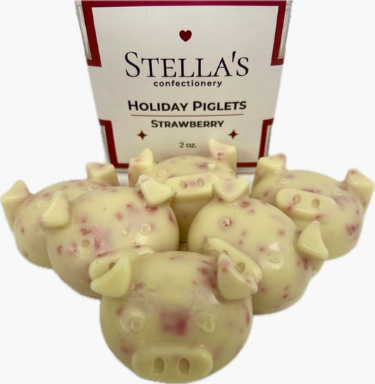 Holiday Piglets - White Chocolate & Strawberry Bits  (2 oz)